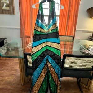 Nasty Gal sequin halter jumpsuit